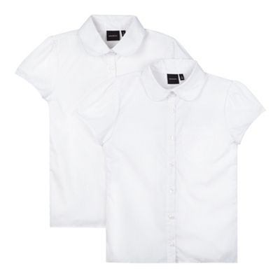 Debenhams Pack of two girl's white fitted school blouses